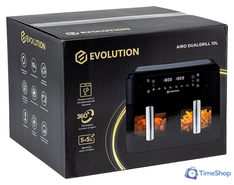 Аэрогриль (аэрофритюрница) Evolution AIRO DualGrill 10L - Изображение №9 — Интернет-магазин Time-Shop