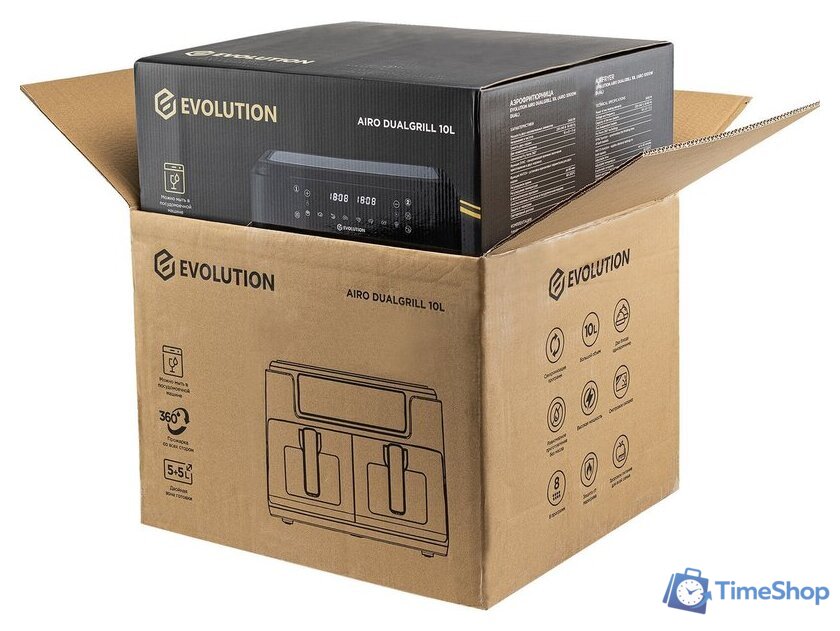 Аэрогриль (аэрофритюрница) Evolution AIRO DualGrill 10L - Изображение №10 — Интернет-магазин Time-Shop
