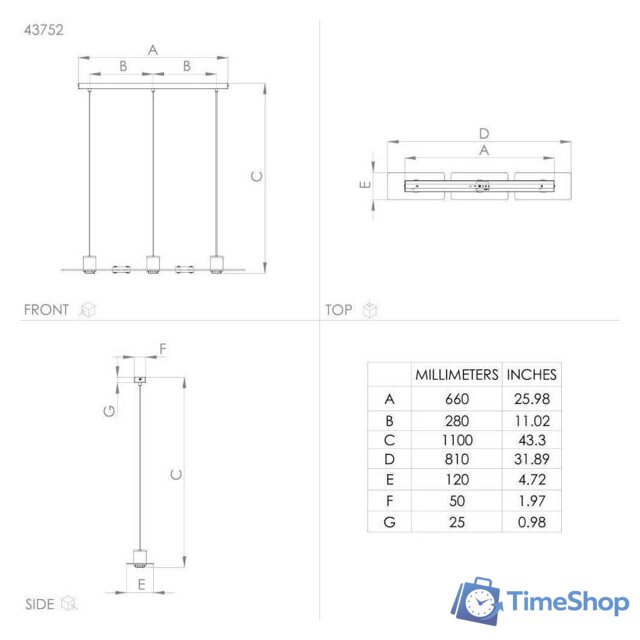 Подвесная люстра Eglo Bramerton 43752 - Изображение №4 — Интернет-магазин Time-Shop
