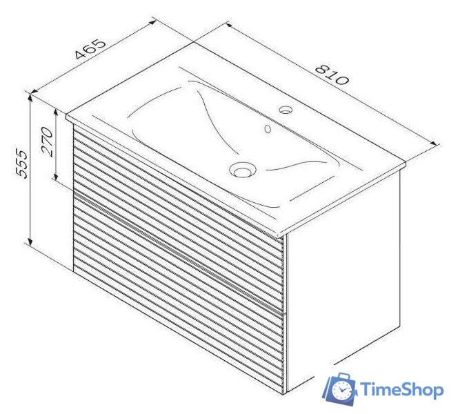  AM.PM Тумба под умывальник Struktura M9SFHX0802WMHS - Изображение №5 — Интернет-магазин Time-Shop