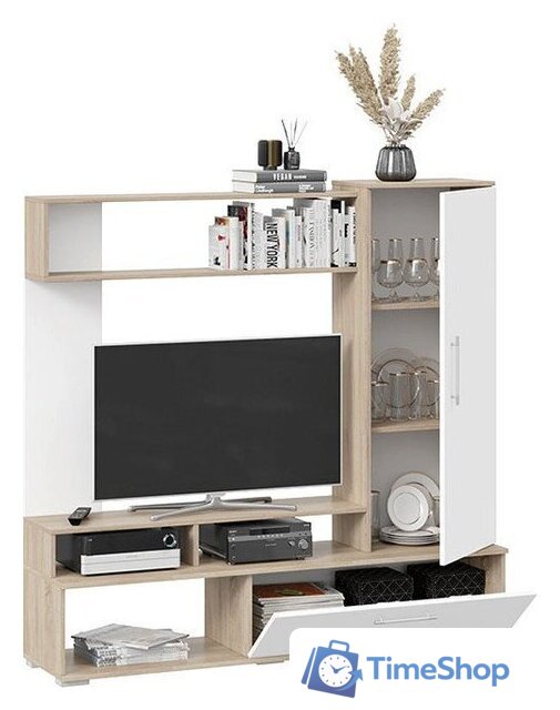 Стенка Трия Сиена (дуб сонома/белый ясень) - Изображение №2 — Интернет-магазин Time-Shop