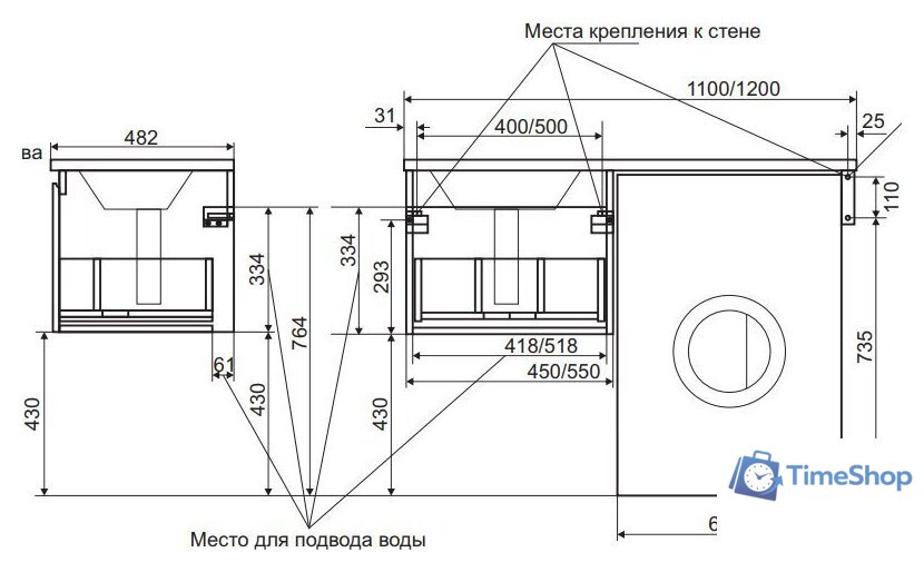  Эстет Тумба Dallas Luxe ФР-00001926 с умывальником Dallas 120 (правая) - Изображение №5 — Интернет-магазин Time-Shop