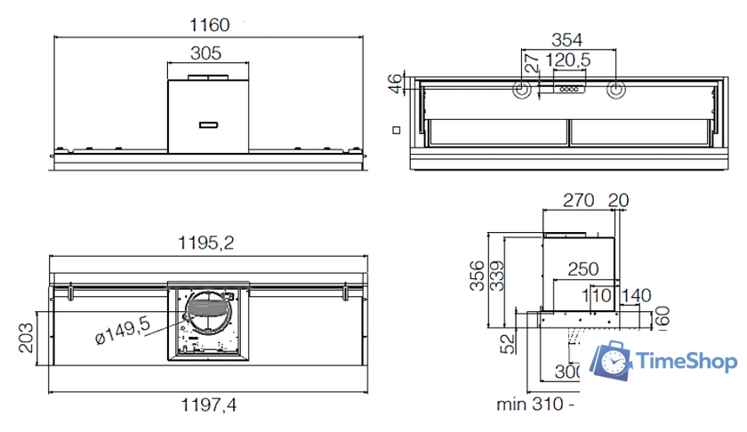Кухонная вытяжка Elica Lever IX/A/116 PRF0163362 - Изображение №5 — Интернет-магазин Time-Shop