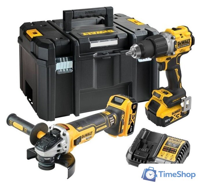  DeWalt DCK2026P2T (шуруповерт, болгарка, 2 АКБ, кейс) - Изображение №1 — Интернет-магазин Time-Shop