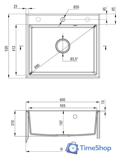 Кухонная мойка Deante Andante ZQN 5103 (беж) - Изображение №2 — Интернет-магазин Time-Shop