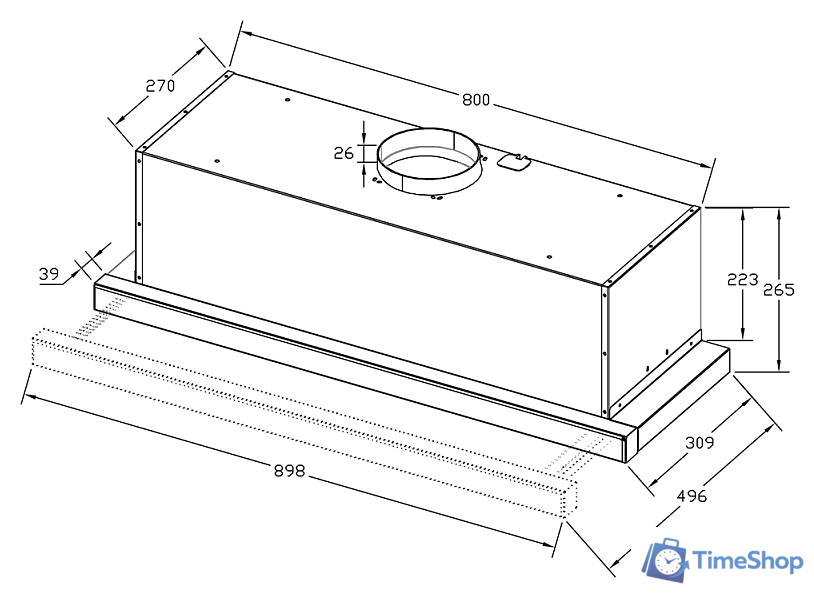 Кухонная вытяжка Korting KHP 9815 GW - Изображение №3 — Интернет-магазин Time-Shop