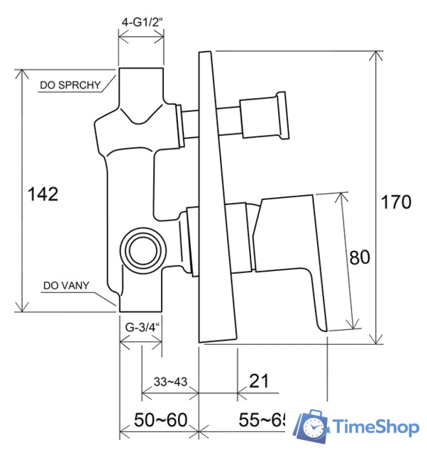Смеситель без скрытого механизма Ravak 10° TD 061.00 [X070068] - Изображение №2 — Интернет-магазин Time-Shop