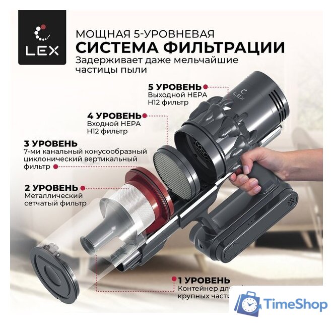 Пылесос LEX LXVCS 7070 - Изображение №3 — Интернет-магазин Time-Shop