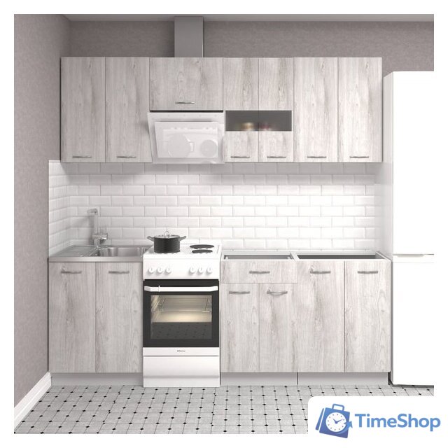 Готовая кухня Mio Tesoro Экстра-лайт 2.2 без столешницы (дуб монтерей) - Изображение №1 — Интернет-магазин Time-Shop