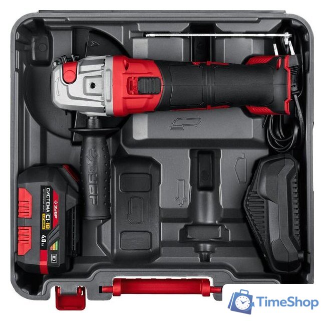 Угловая шлифмашина Зубр УШМ-18-125-41 (с АКБ, кейс) - Изображение №8 — Интернет-магазин Time-Shop