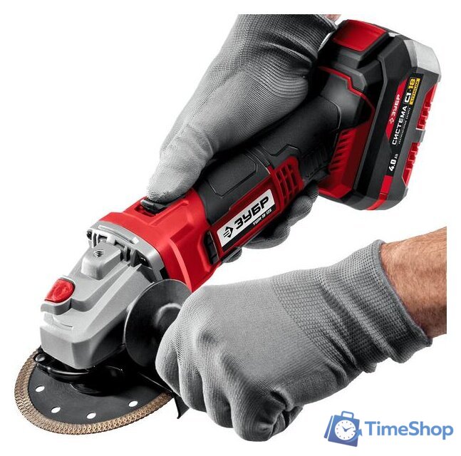 Угловая шлифмашина Зубр УШМ-18-125-41 (с АКБ, кейс) - Изображение №6 — Интернет-магазин Time-Shop