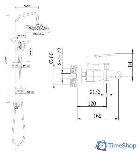 Душевая система  Agger Right A2994000 - Изображение №11 — Интернет-магазин Time-Shop