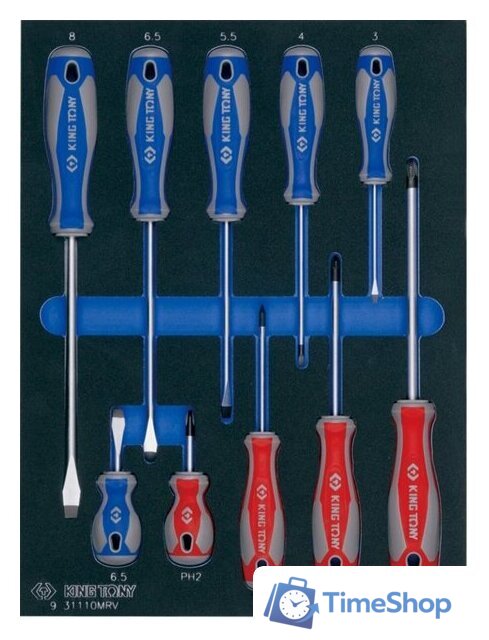 Набор отверток King Tony 9-31110MRV (10 предметов) - Изображение №1 — Интернет-магазин Time-Shop