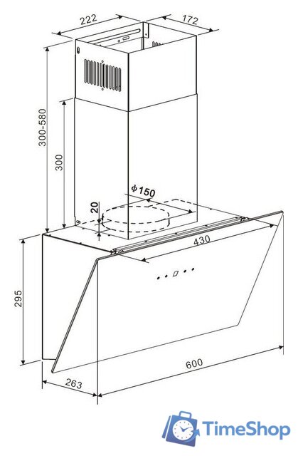 Кухонная вытяжка Weissgauff Zibal 60 BL Sensor Matt Edition - Изображение №9 — Интернет-магазин Time-Shop