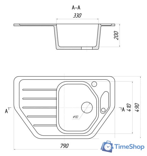 Кухонная мойка Gerhans E08 (графит) - Изображение №2 — Интернет-магазин Time-Shop