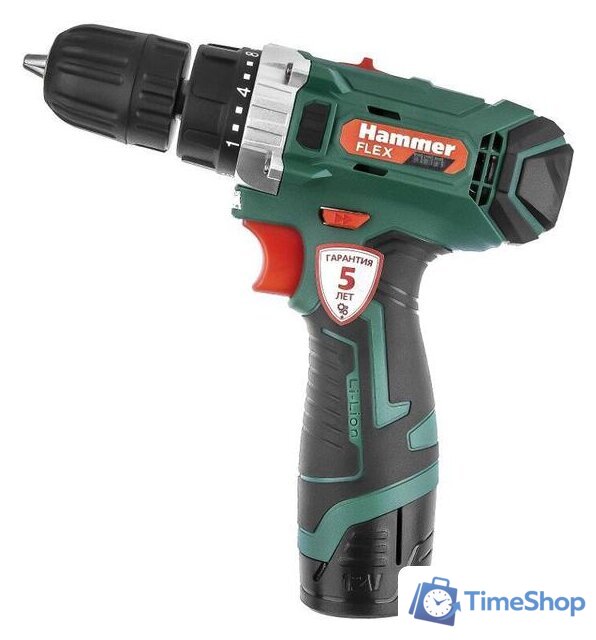Дрель-шуруповерт Hammer ACD12/2CS (с 2-мя АКБ, кейс) - Изображение №3 — Интернет-магазин Time-Shop