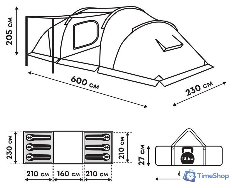 Кемпинговая палатка RSP Outdoors Dream 6 (зеленый) - Изображение №23 — Интернет-магазин Time-Shop