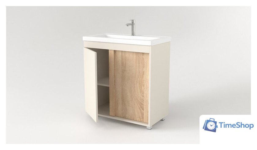  Дабер Тумба под умывальник 013 Тобага/Эридан 80 Т13.8Т.0.18 (бежевый/дуб бардолино) - Изображение №2 — Интернет-магазин Time-Shop