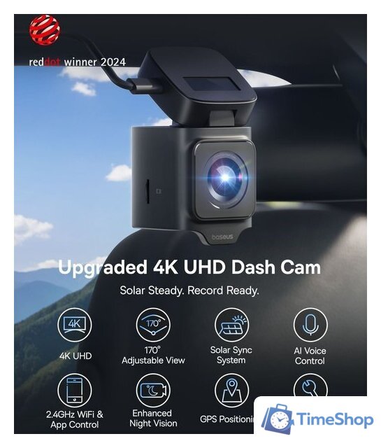 Видеорегистратор Baseus Dash Cam 4K BS-CM035 Cosmic Black C0119804 - Изображение №14 — Интернет-магазин Time-Shop