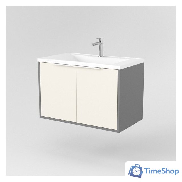  Дабер Тумба под умывальник 018 Andrea Elen 80 Т18.8А.0.19Б (бежевый/серый/ручка белая) - Изображение №2 — Интернет-магазин Time-Shop