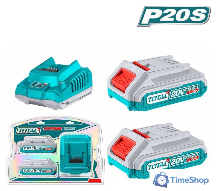 Аккумулятор с зарядным устройством Total TFBCPK1222 (20В/2 Ач + 20В) - Изображение №1 — Интернет-магазин Time-Shop