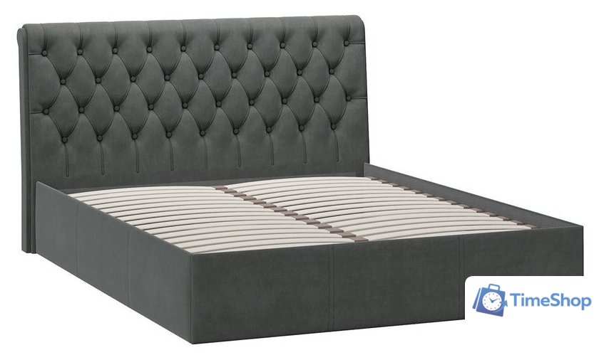 Кровать Трия Скарлет 160x200 (велюр графит) - Изображение №2 — Интернет-магазин Time-Shop