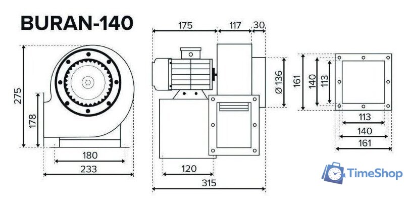 Радиальный вентилятор ERA Pro Buran 140 2K M L - Изображение №2 — Интернет-магазин Time-Shop