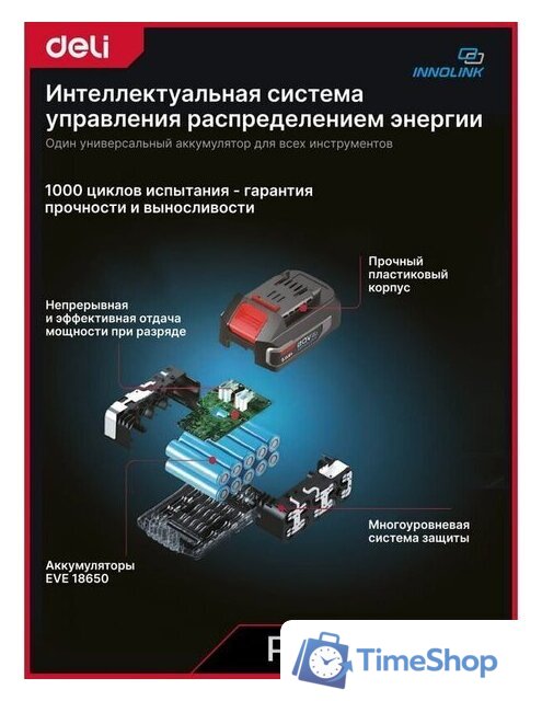 Дрель-шуруповерт Deli DE-DZ20-1D2 (с 2-мя АКБ, сумка) - Изображение №8 — Интернет-магазин Time-Shop