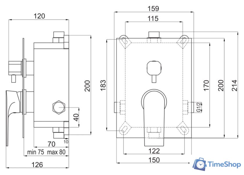 Смеситель Ferro Algeo Square BAQ7P2BOX - Изображение №2 — Интернет-магазин Time-Shop