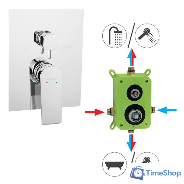 Смеситель Ferro Algeo Square BAQ7P2BOX - Изображение №1 — Интернет-магазин Time-Shop