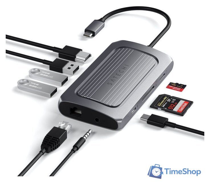 Док-станция Satechi USB 4 Multiport Adapter With 8K HDMI ST-U4MA3M - Изображение №4 — Интернет-магазин Time-Shop