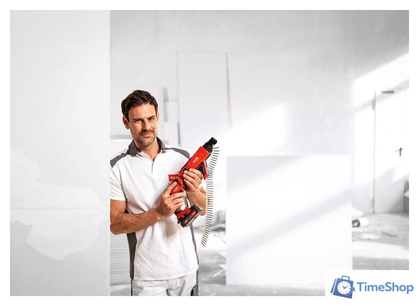 Шуруповерт для гипсокартона FLEX DW 45 18.0-EC M/2.5 Set 466824 (с 2-мя АКБ 2.5 Ач, кейс, насадка автоподачи) - Изображение №9 — Интернет-магазин Time-Shop