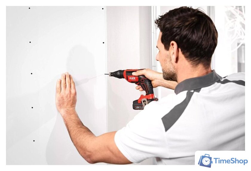 Шуруповерт для гипсокартона FLEX DW 45 18.0-EC M/2.5 Set 466824 (с 2-мя АКБ 2.5 Ач, кейс, насадка автоподачи) - Изображение №8 — Интернет-магазин Time-Shop