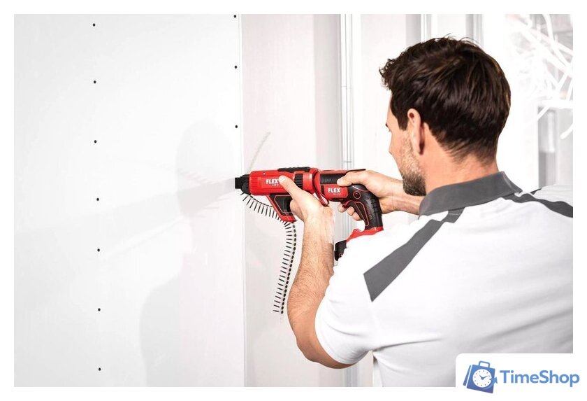 Шуруповерт для гипсокартона FLEX DW 45 18.0-EC M/2.5 Set 466824 (с 2-мя АКБ 2.5 Ач, кейс, насадка автоподачи) - Изображение №6 — Интернет-магазин Time-Shop