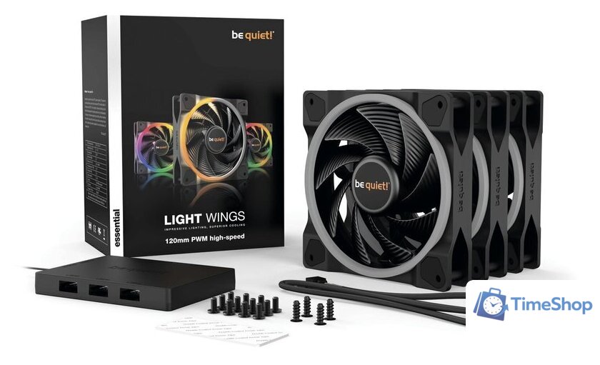 Комплект вентиляторов для корпуса с контроллером be quiet! Light Wings 120mm PWM High-Speed Triple-Pack BL077 - Изображение №6 — Интернет-магазин Time-Shop