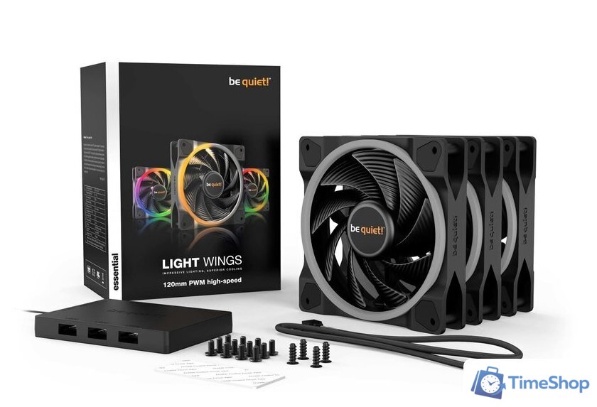 Комплект вентиляторов для корпуса с контроллером be quiet! Light Wings 120mm PWM High-Speed Triple-Pack BL077 - Изображение №12 — Интернет-магазин Time-Shop
