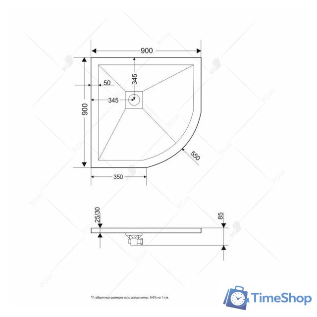 Душевой поддон RGW ST/R-0100G 16153100-02 100x100 - Изображение №2 — Интернет-магазин Time-Shop