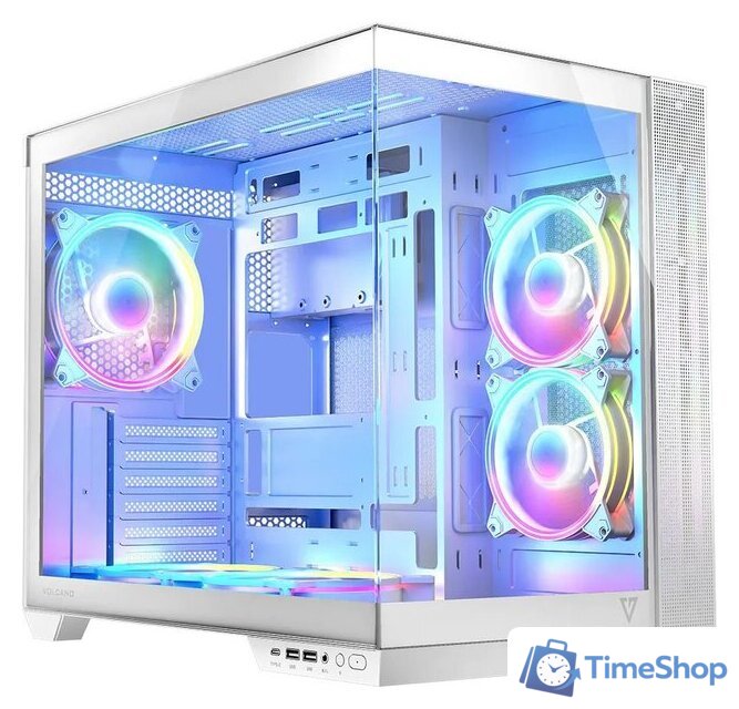 Корпус MODECOM Volcano Panorama Apex ARGB 5F Midi (белый) - Изображение №1 — Интернет-магазин Time-Shop