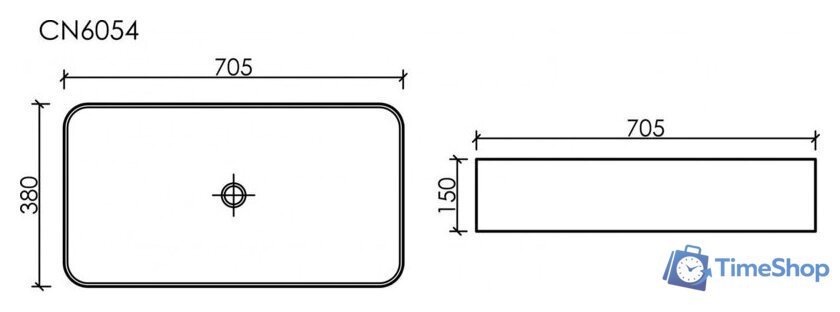 Умывальник Ceramica Nova Element CN6054MB (черный матовый) - Изображение №10 — Интернет-магазин Time-Shop
