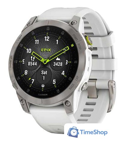 Умные часы Garmin Epix Sapphire Gen 2 (серебристый титан/белый) - Изображение №1 — Интернет-магазин Time-Shop