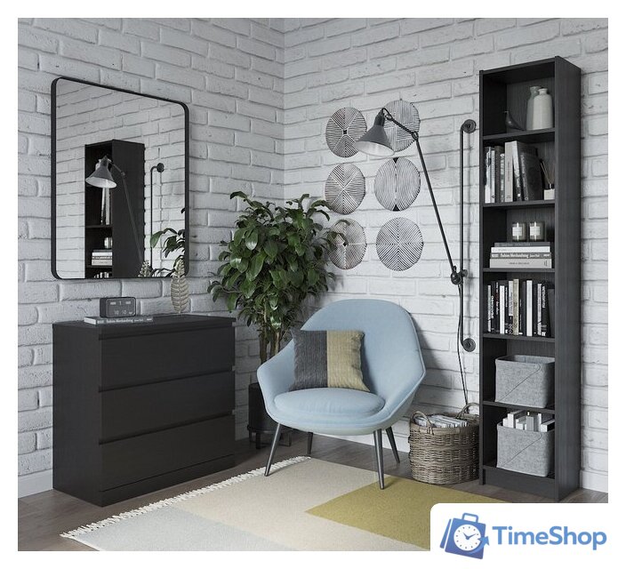 Стеллаж Mio Tesoro Варма 40 (шпон ясень, черный) - Изображение №2 — Интернет-магазин Time-Shop