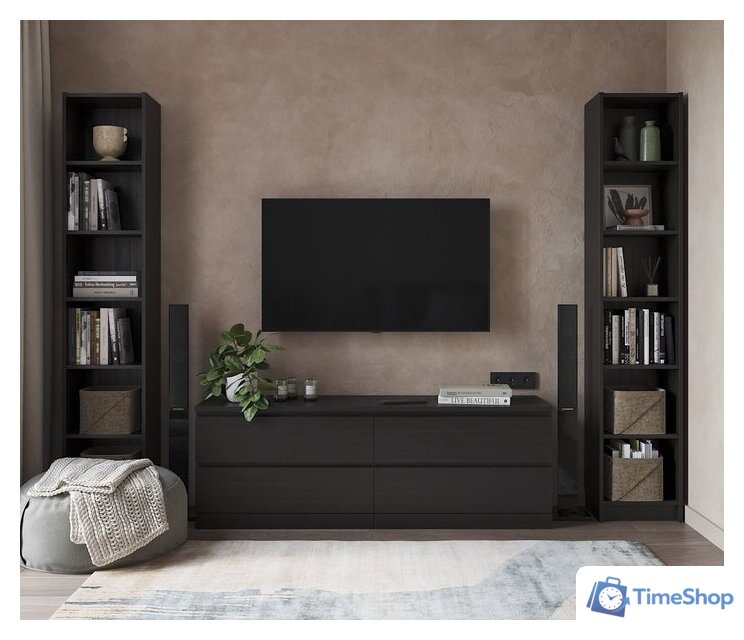 Стеллаж Mio Tesoro Варма 40 (шпон ясень, черный) - Изображение №3 — Интернет-магазин Time-Shop