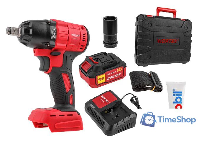 Гайковерт Wortex CWR 0318 0329229 (с 1-м АКБ, кейс, оснастка) - Изображение №1 — Интернет-магазин Time-Shop