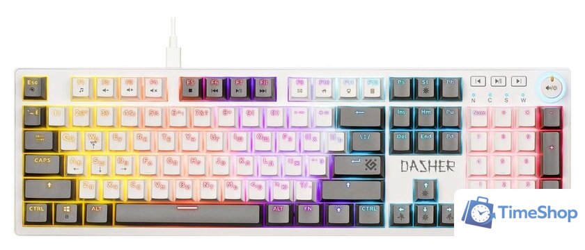 Клавиатура Defender Dasher GK-472 (белый/серый) - Изображение №1 — Интернет-магазин Time-Shop
