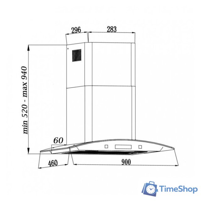 Кухонная вытяжка Grand Blagnac GC 90 (нержавеющая сталь) - Изображение №12 — Интернет-магазин Time-Shop