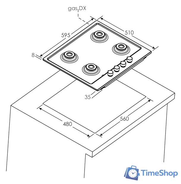 Варочная панель Candy CHG6DWPX - Изображение №5 — Интернет-магазин Time-Shop