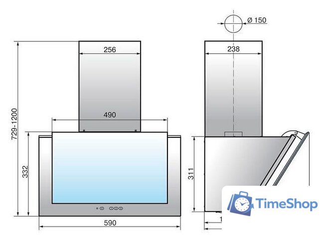 Кухонная вытяжка Elikor РУБИН 60П-1000-Е4Д 221386 (черный) - Изображение №2 — Интернет-магазин Time-Shop