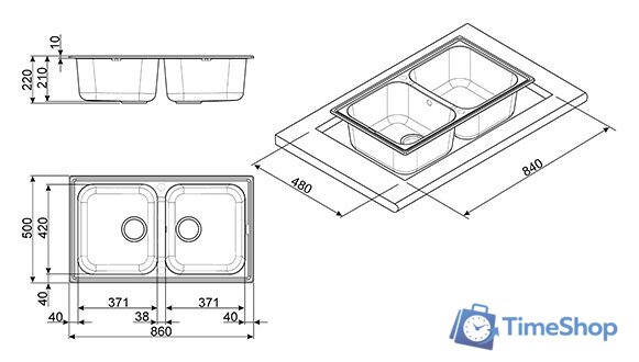 Кухонная мойка Smeg LZ862P - Изображение №2 — Интернет-магазин Time-Shop