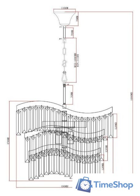Подвесная люстра Moderli Wave V10773-8P - Изображение №2 — Интернет-магазин Time-Shop