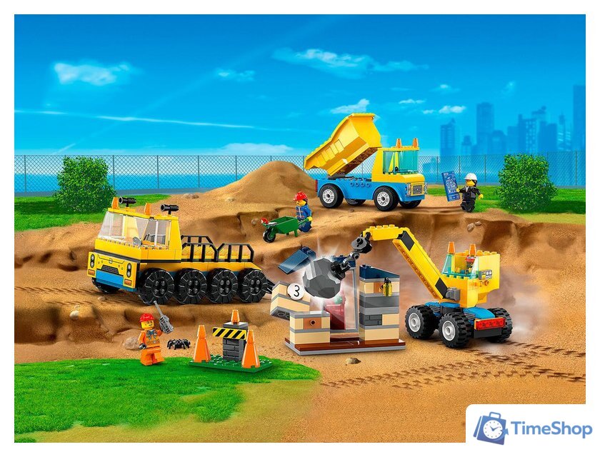 Конструктор LEGO City 60391 Строительные машины и кран с шаром для сноса - Изображение №2 — Интернет-магазин Time-Shop